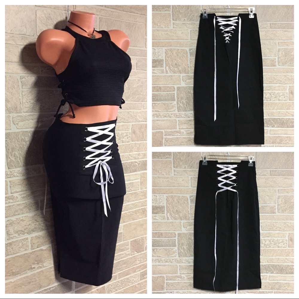 Black Corset Pencil Skirt
